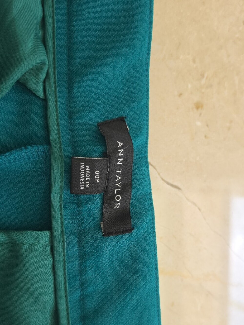Ann Taylor Teal Wide-Leg Belted Trousers - Picture 2 of 6